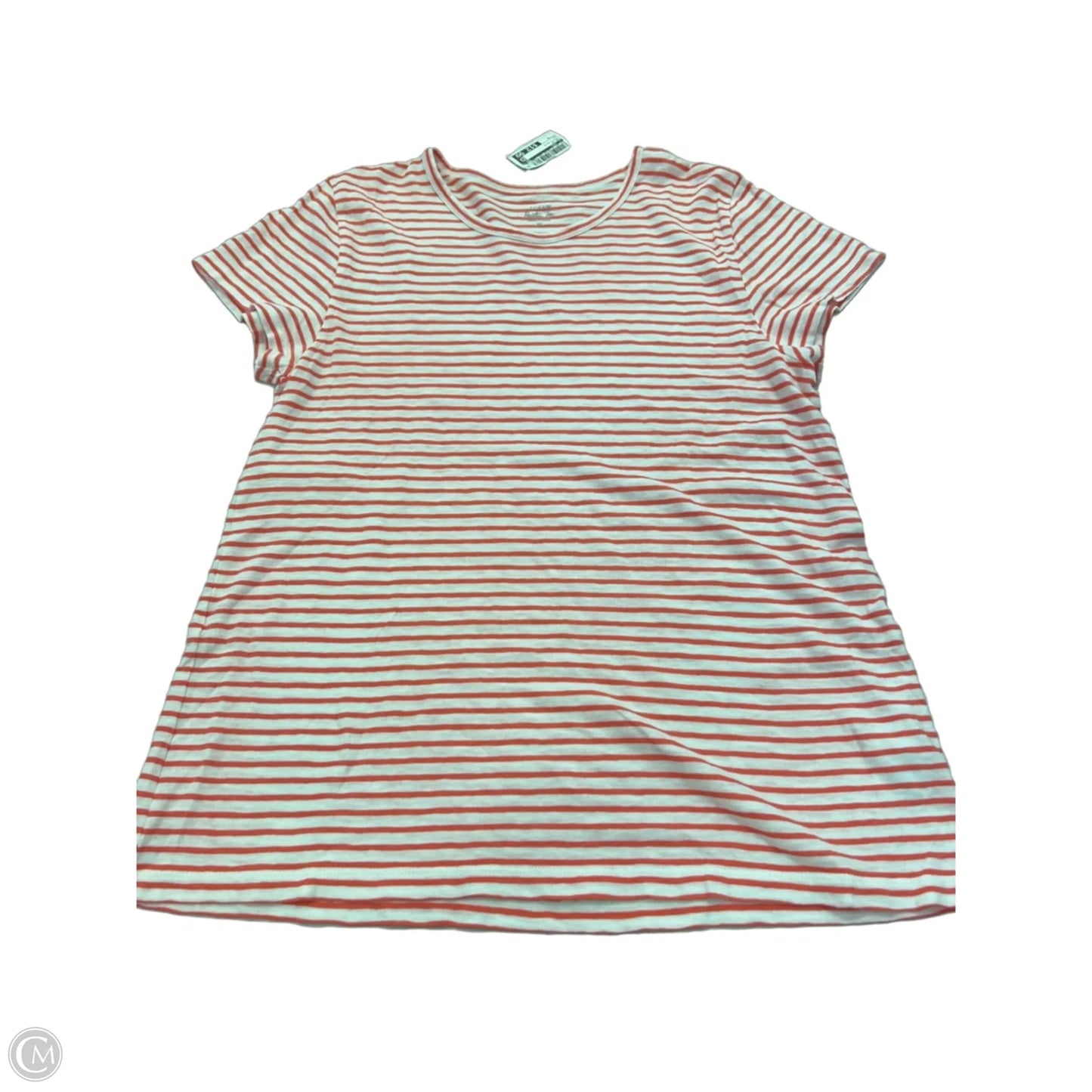 Top Short Sleeve By J. Crew In Pink & White, Size: Xl