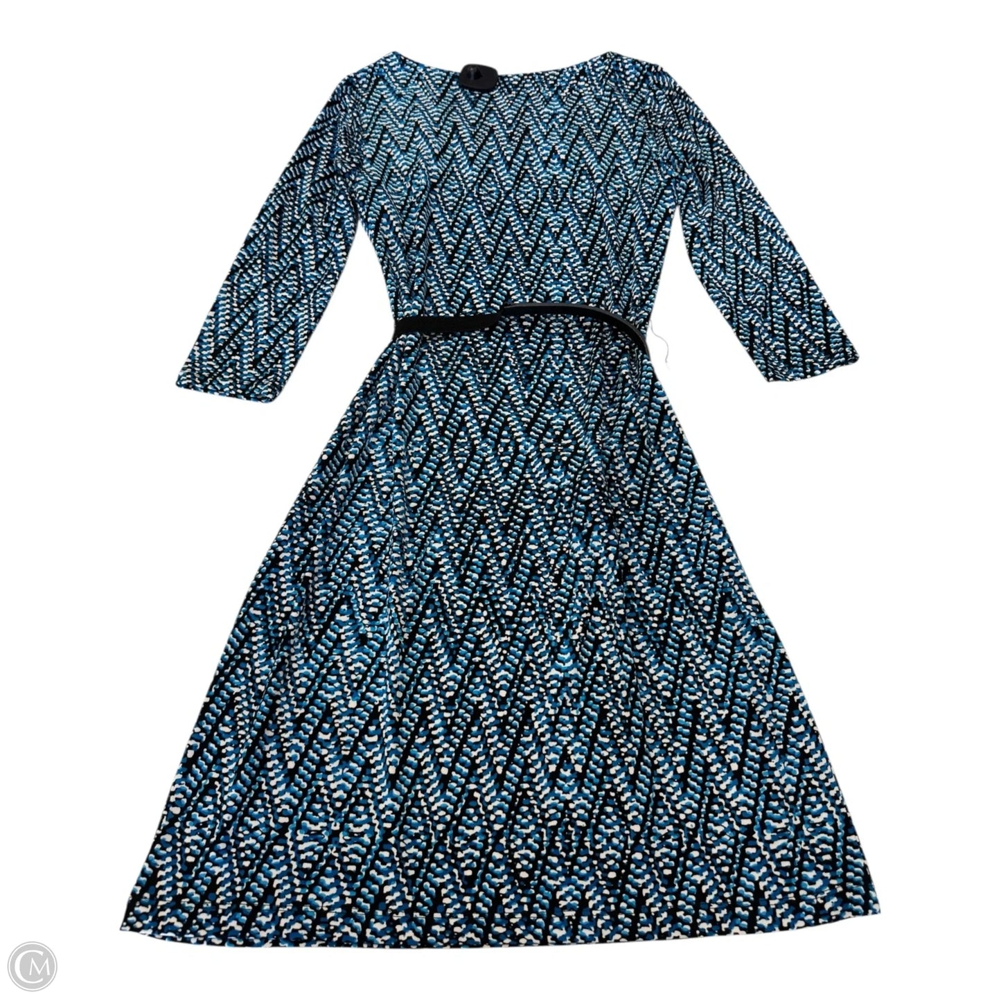 Dress Work By Calvin Klein In Black & Blue, Size: 4