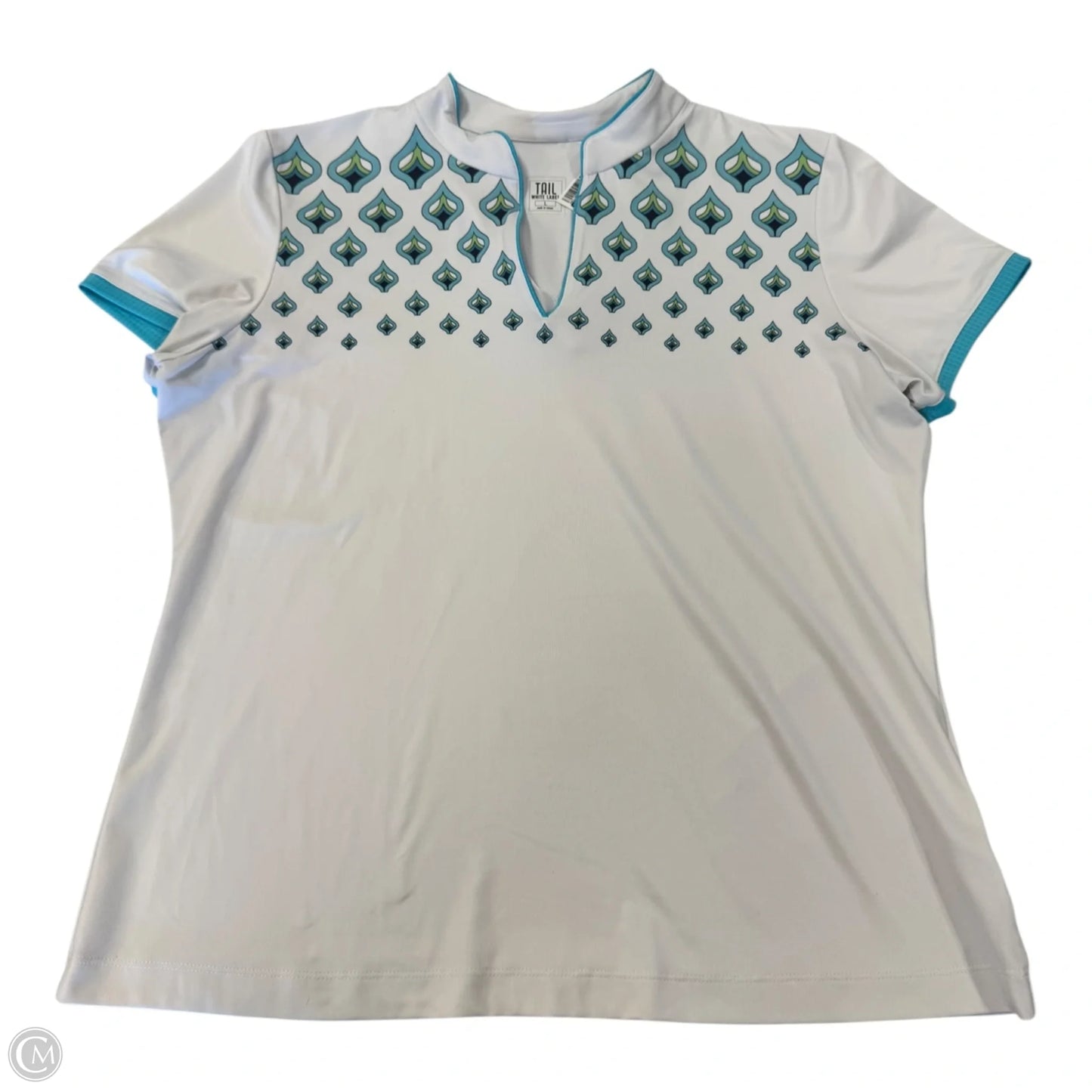 Athletic Top Short Sleeve By Tail In Blue & White, Size: L