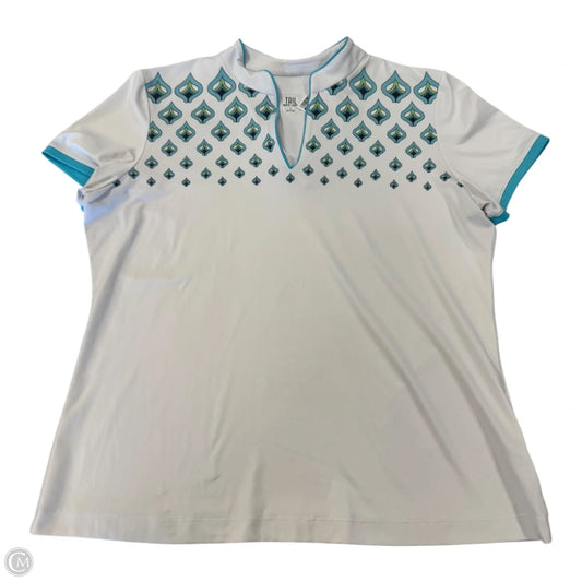 Athletic Top Short Sleeve By Tail In Blue & White, Size: L