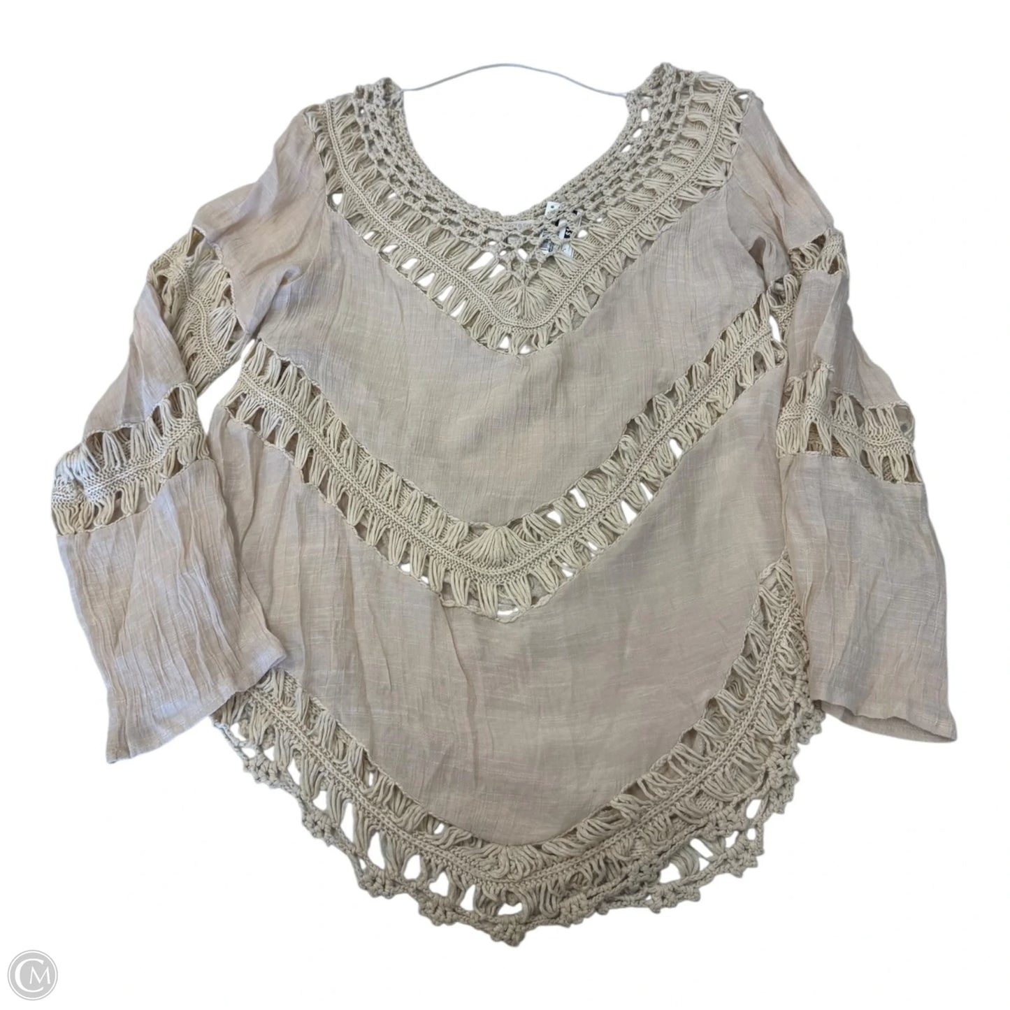 Top 3/4 Sleeve By Umgee In Beige, Size: L