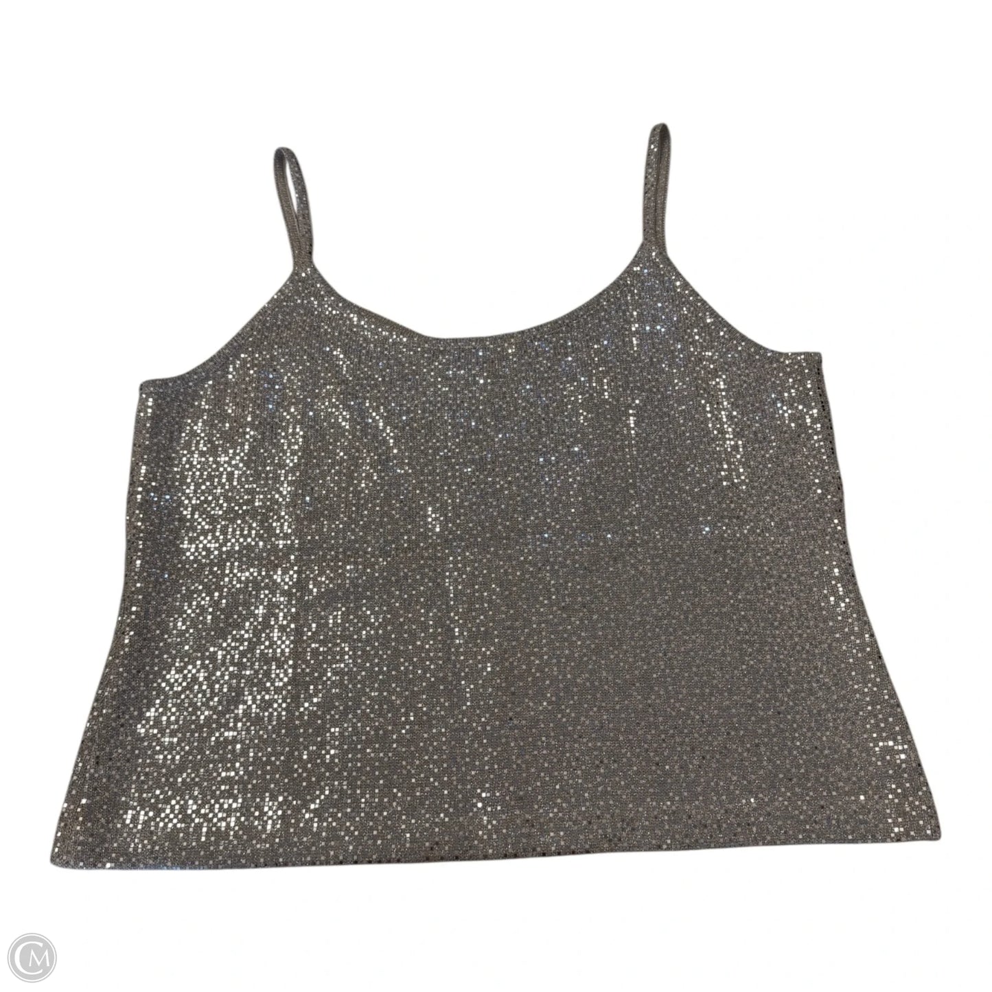 Top Sleeveless Luxury Designer By St John Collection In Silver & Tan, Size: Xl