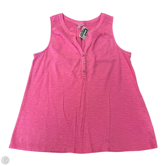 Top Sleeveless Designer By Lilly Pulitzer In Pink, Size: L