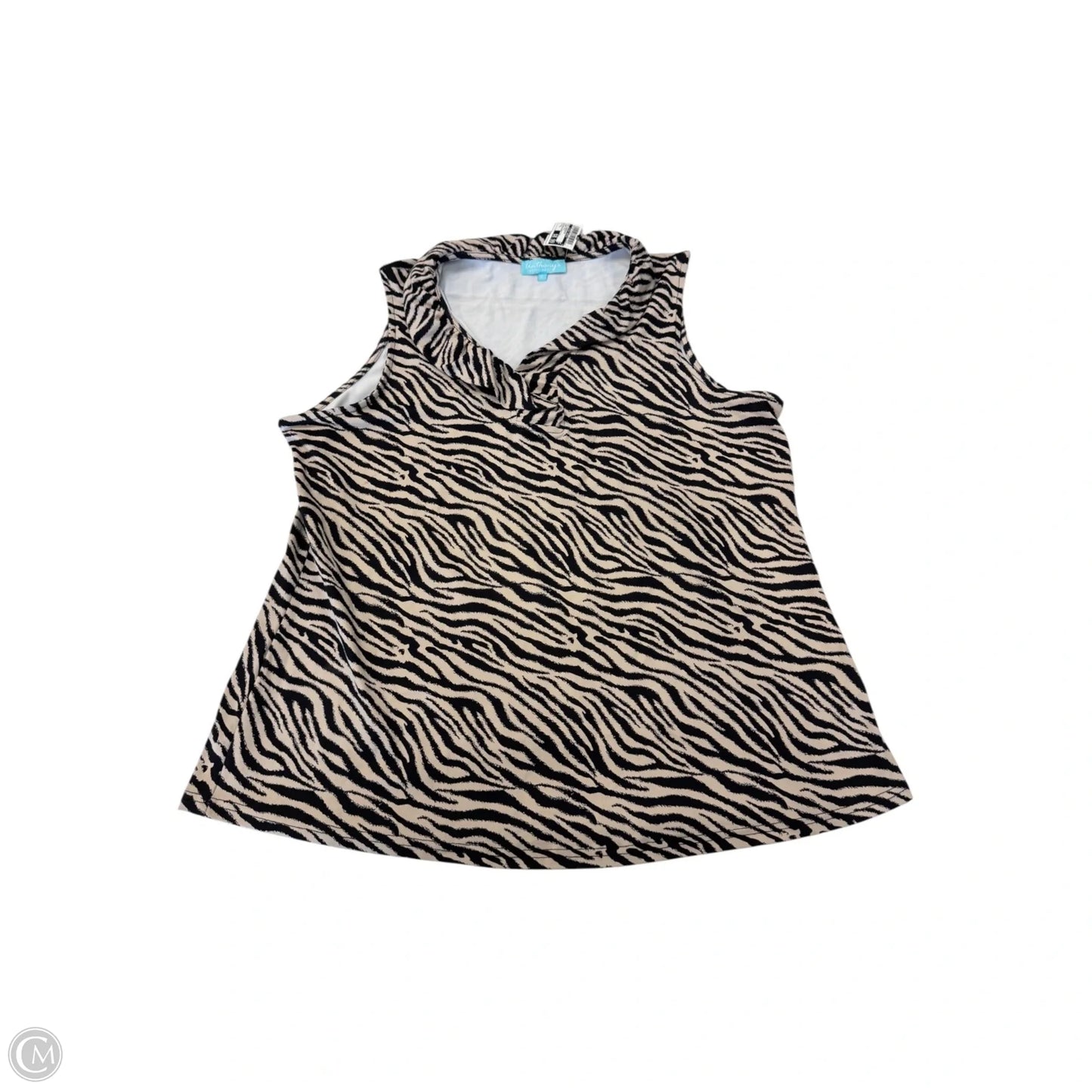 Top Sleeveless By Clothes Mentor In Zebra Print, Size: Xl