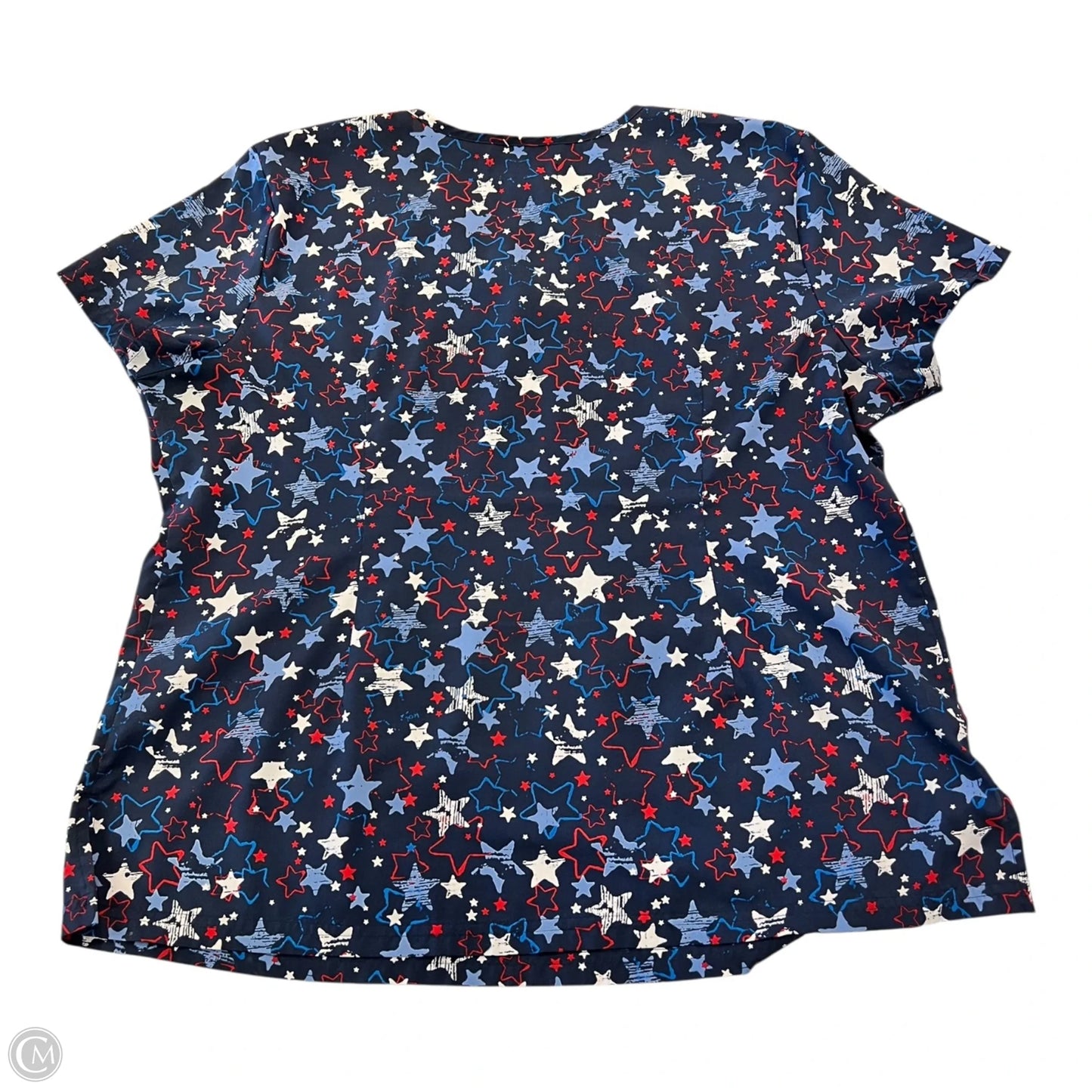 Top Short Sleeve By Clothes Mentor In Blue & Red & White, Size: Xl