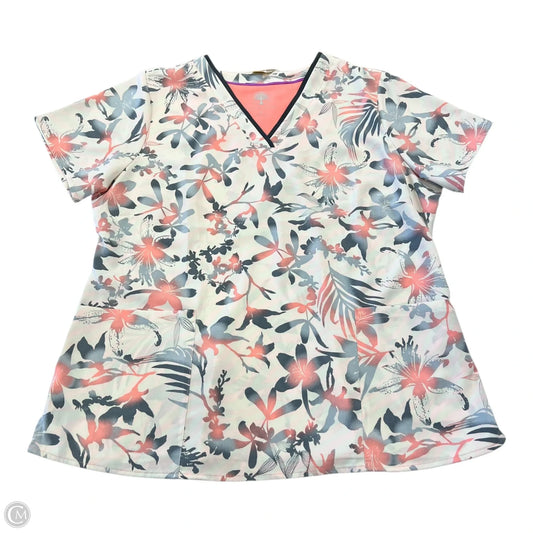 Top Short Sleeve By Clothes Mentor In Grey & Pink, Size: Xl