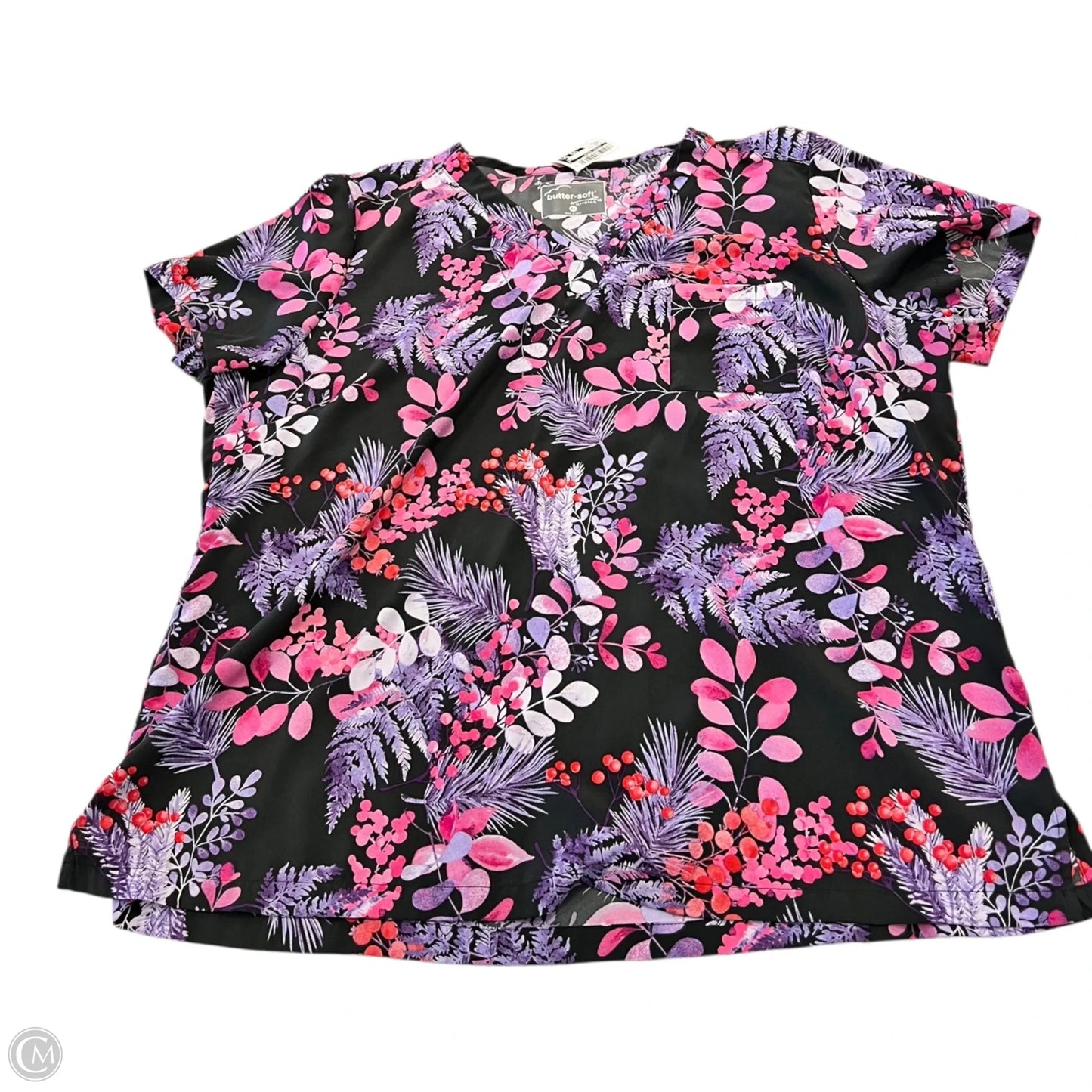 Top Short Sleeve By Clothes Mentor In Floral Print, Size: Xl