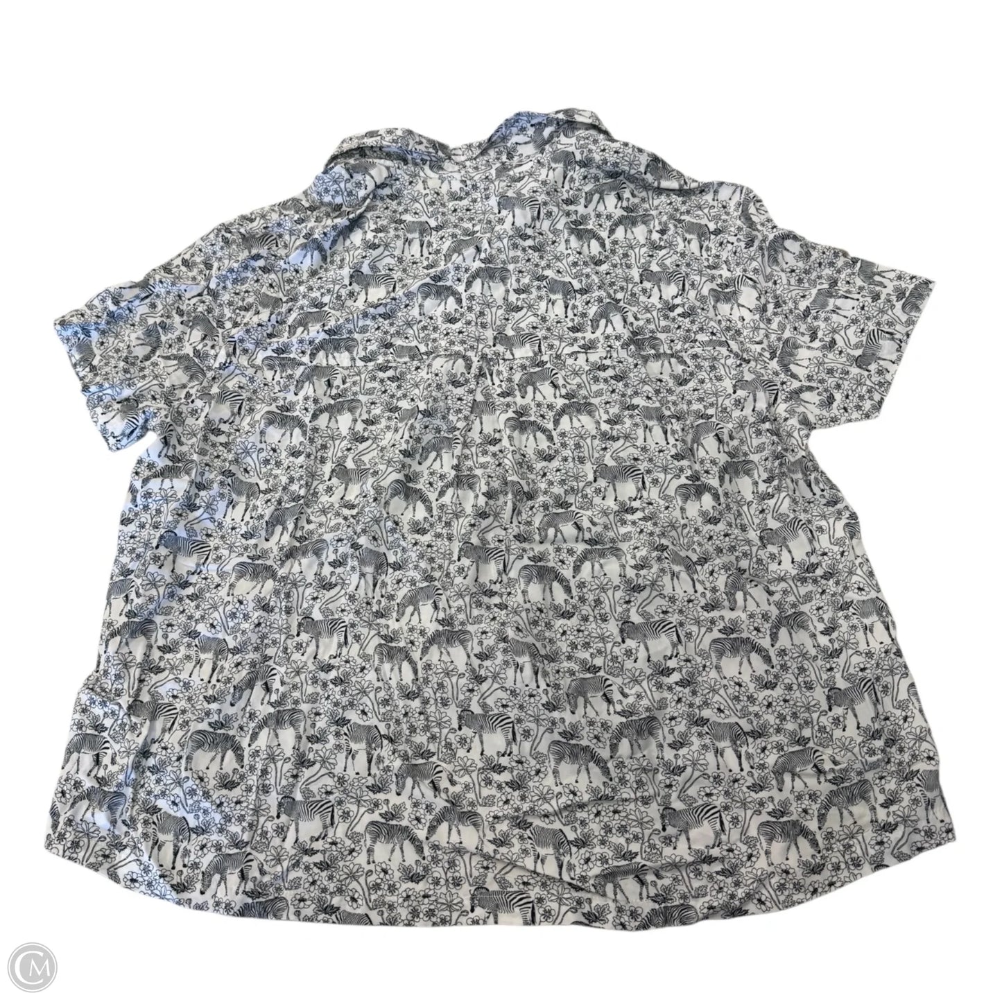 Top Short Sleeve By Jane And Delancey In Zebra Print, Size: L