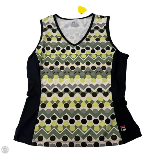 Athletic Tank Top By Fila In Geometric Pattern, Size: L