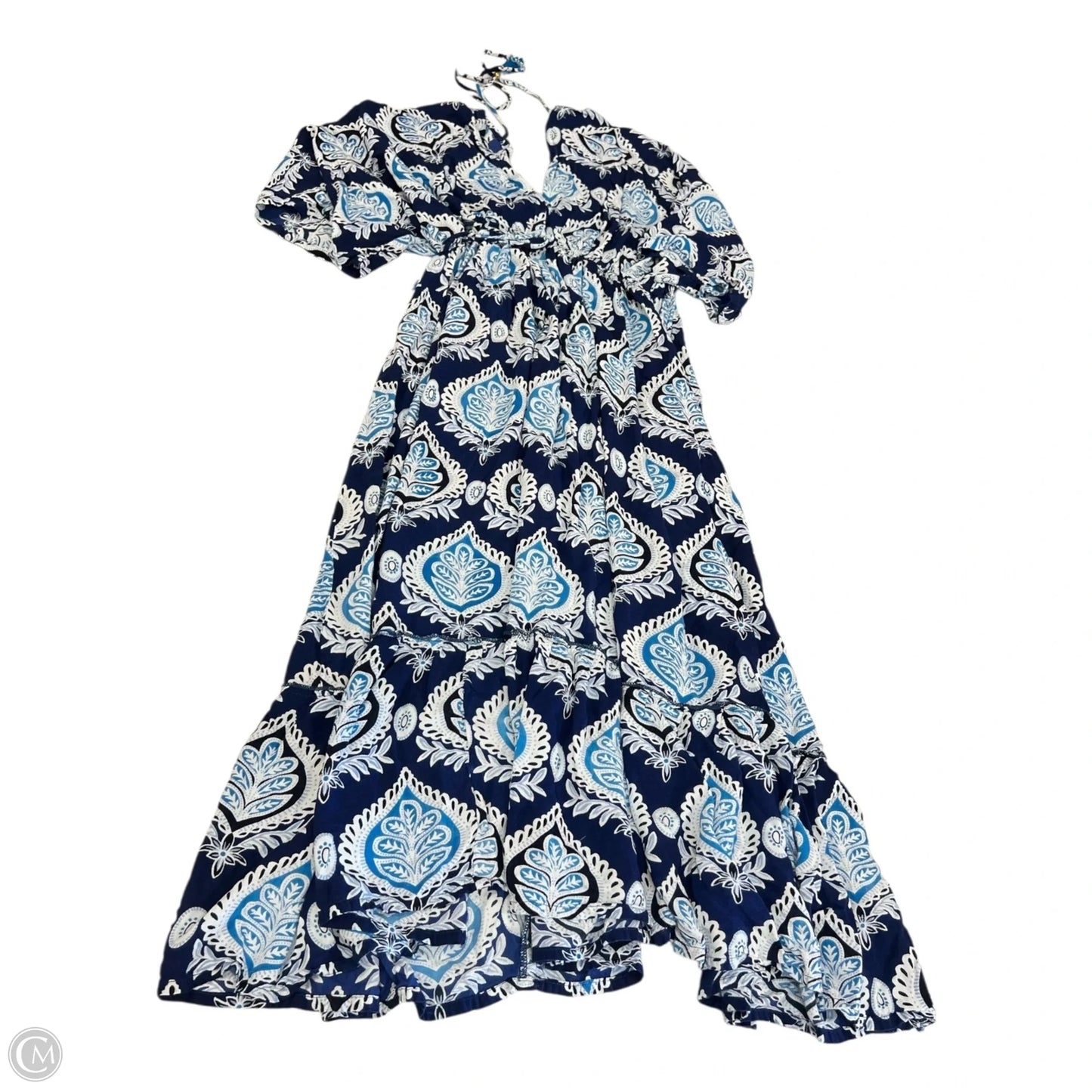 Dress Casual Maxi By Platinum In Blue & White, Size: Osfm