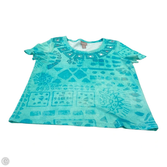 Top Short Sleeve By Chicos In Teal, Size: 0