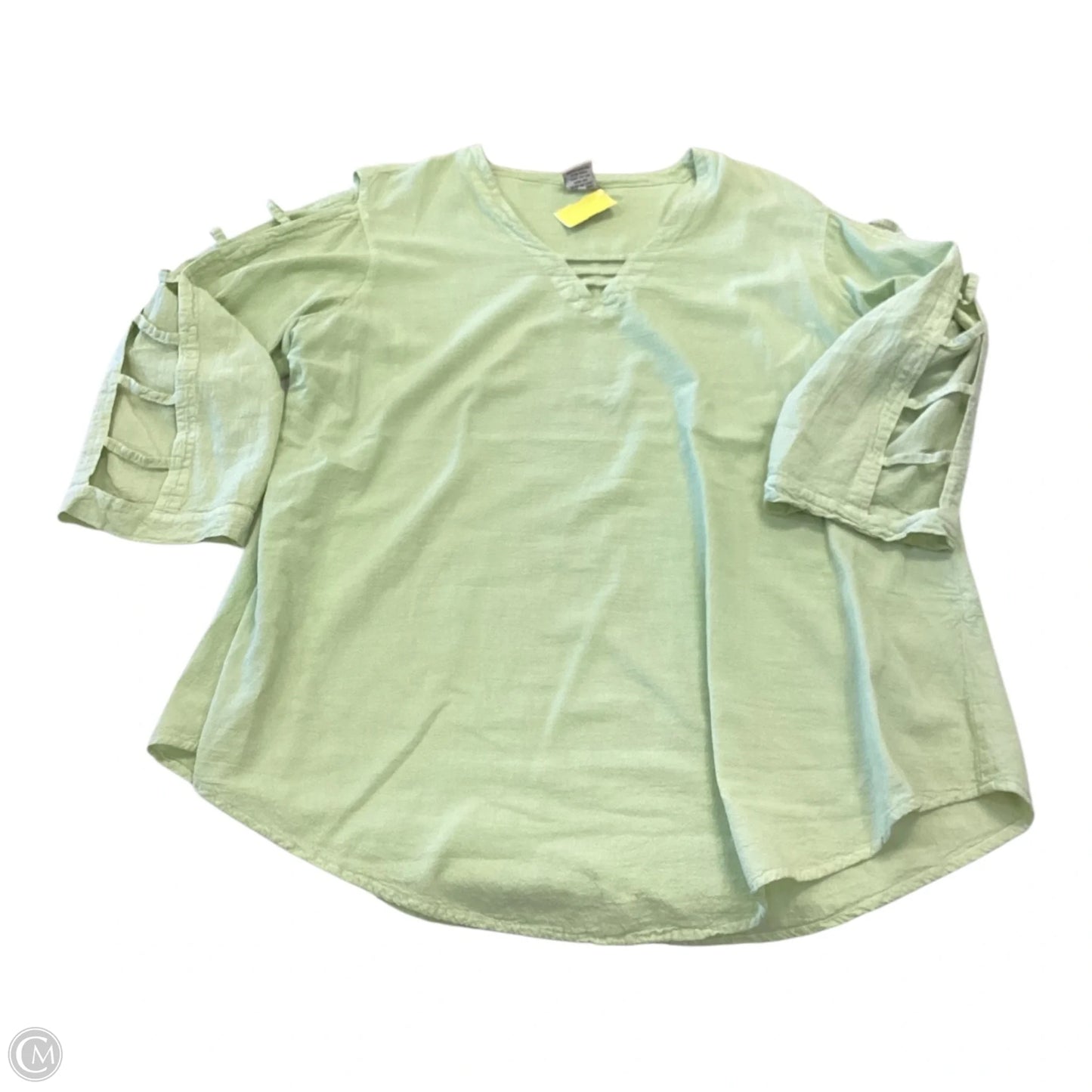 Top 3/4 Sleeve By Clothes Mentor In Green, Size: Xxl