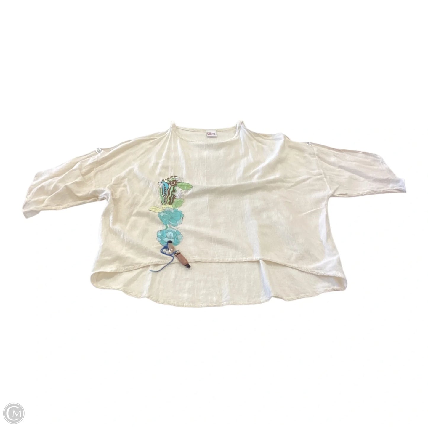 Top Short Sleeve By Oh My Gauze In Floral Print, Size: Osfm