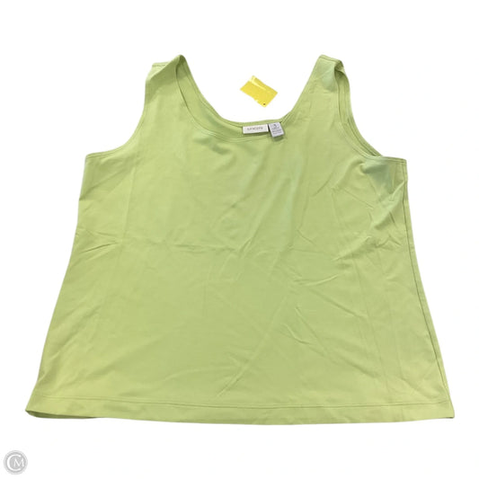 Top Sleeveless By Chicos In Green, Size: Xl