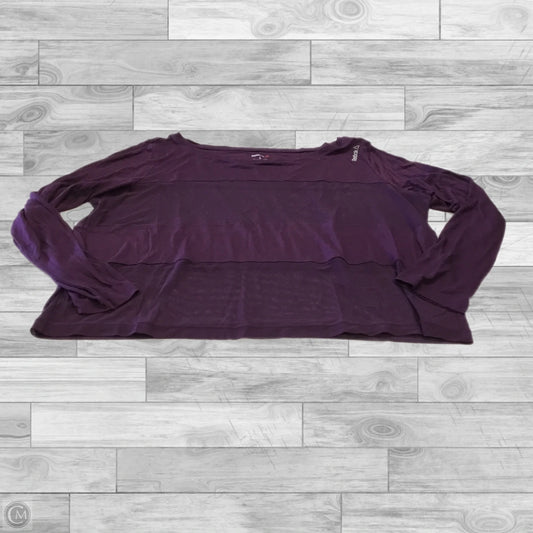 Athletic Top Long Sleeve Crewneck By Reebok In Purple, Size: L