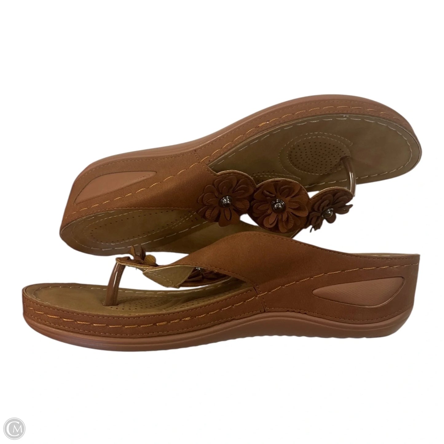 Sandals Flip Flops By Clothes Mentor In Brown, Size: 8
