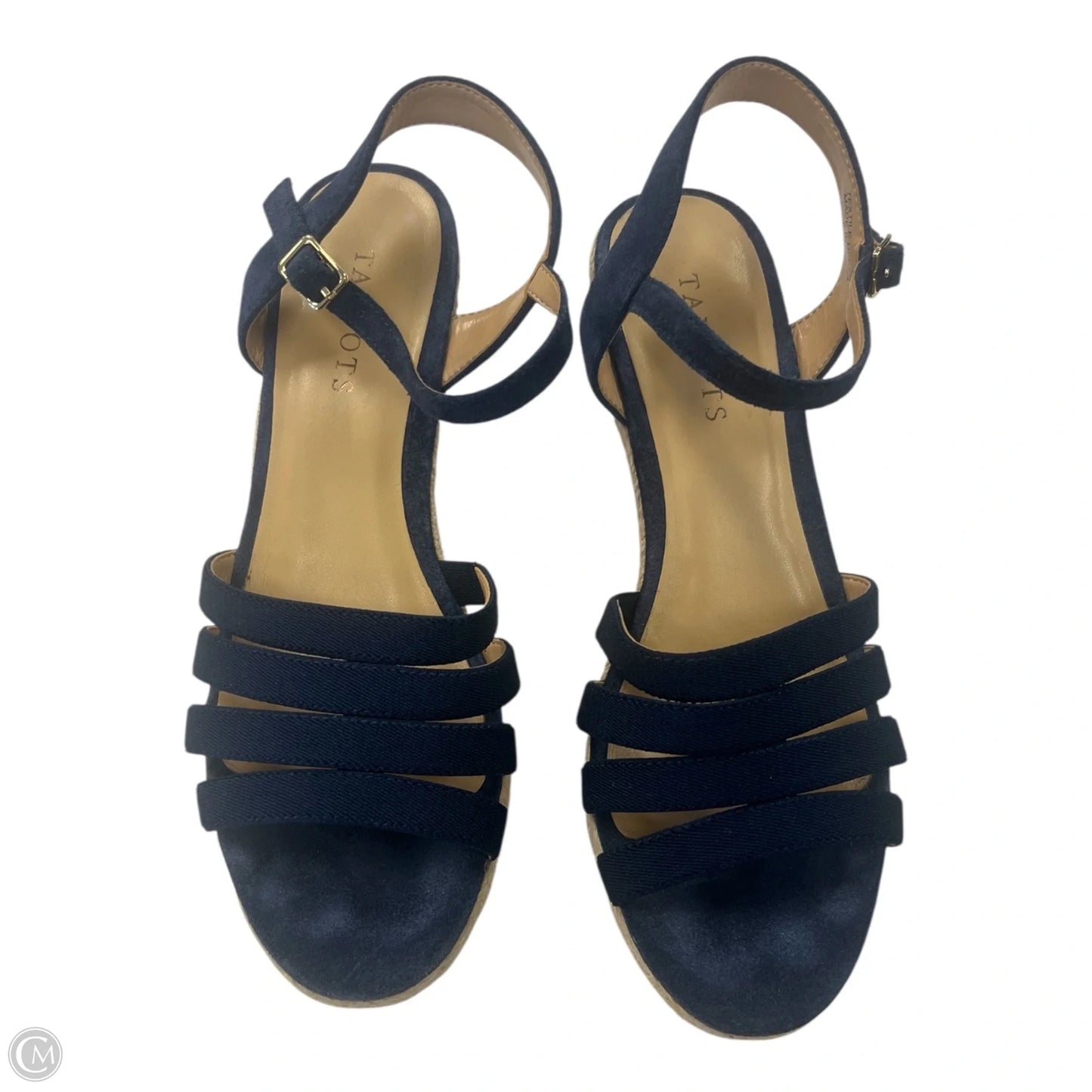Sandals Heels Wedge By Talbots In Navy, Size: 8.5