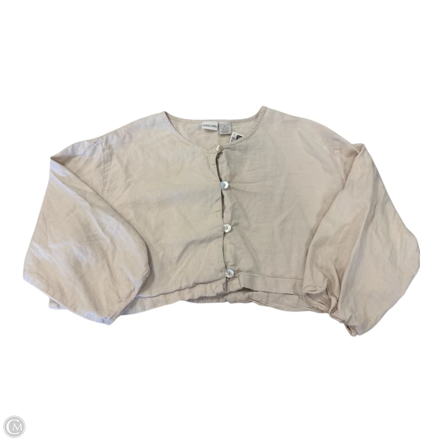 Top 3/4 Sleeve By Cherokee In Cream, Size: Xl
