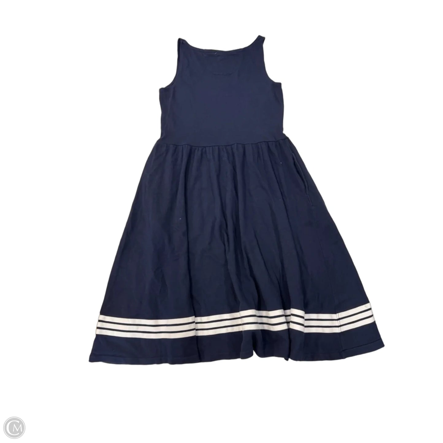 Dress Casual Midi By Lauren By Ralph Lauren In Blue & White, Size: S