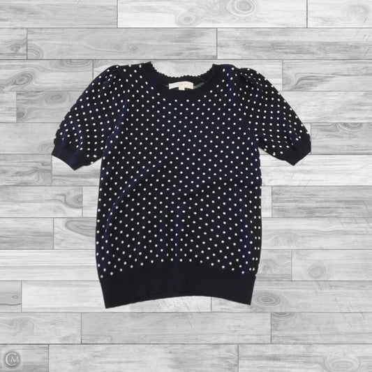 Sweater Short Sleeve By Loft In Polkadot Pattern, Size: Xs