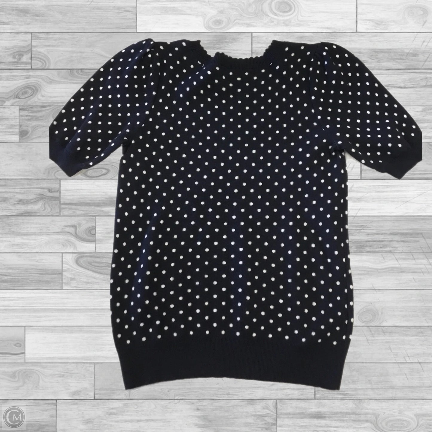 Sweater Short Sleeve By Loft In Polkadot Pattern, Size: Xs