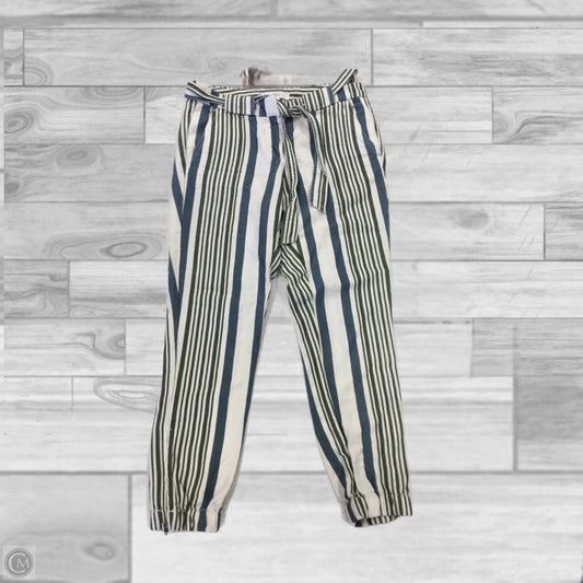 Pants Cropped By Loft In Striped Pattern, Size: 0p