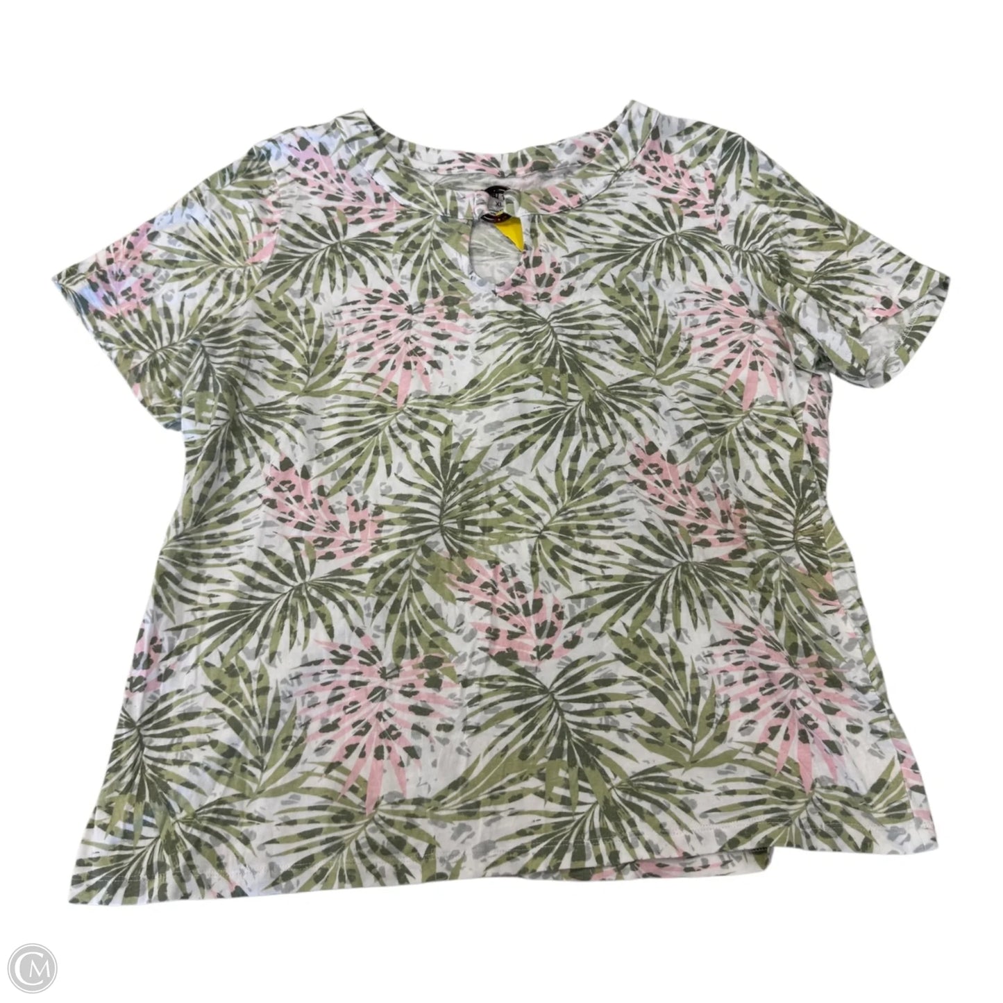 Top Short Sleeve By Coral Bay In Green & Pink, Size: Xl