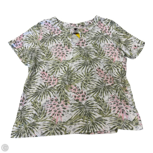 Top Short Sleeve By Coral Bay In Green & Pink, Size: Xl