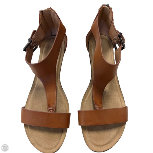 Sandals Heels Wedge By Kenneth Cole Reaction In Tan, Size: 8