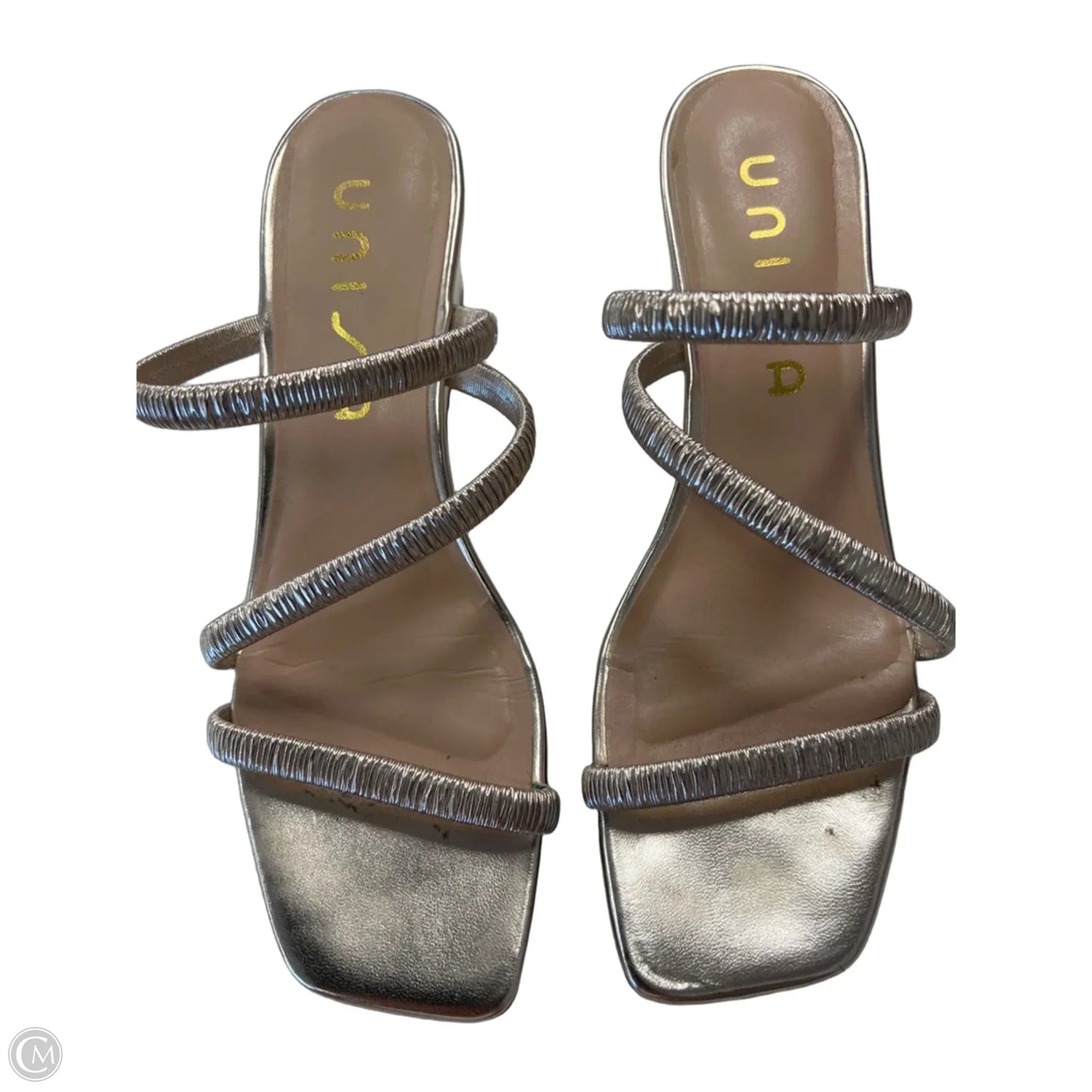 Sandals Heels Wedge By Unisa In Gold, Size: 7