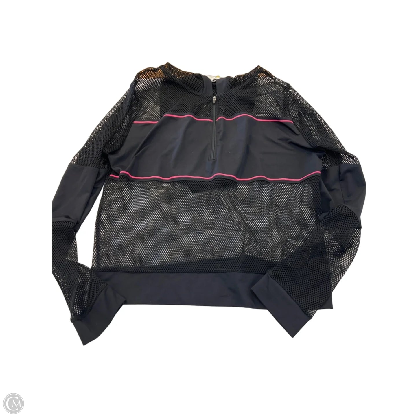 Athletic Top Long Sleeve Hoodie By Forever 21 In Black, Size: L