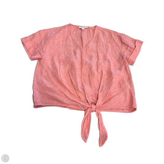 Top Short Sleeve By Charter Club In Orange, Size: M