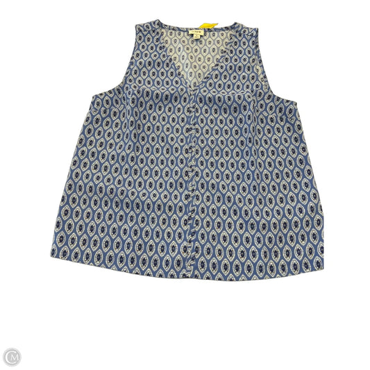 Top Sleeveless By J. Crew In Blue & White, Size: S