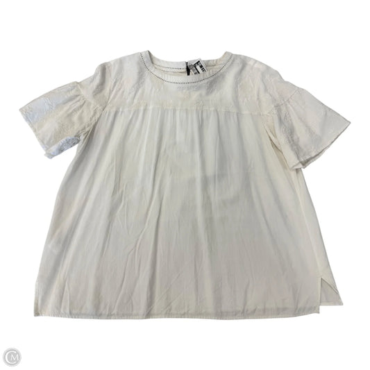 Top Short Sleeve By Loft In Cream, Size: M
