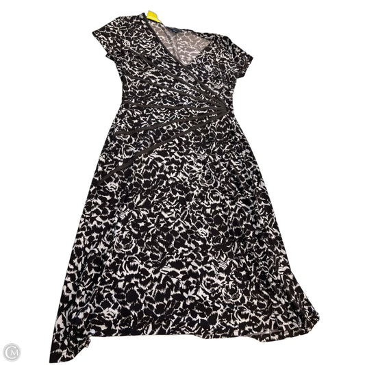 Dress Casual Midi By Connected Apparel In Brown & Cream, Size: 12