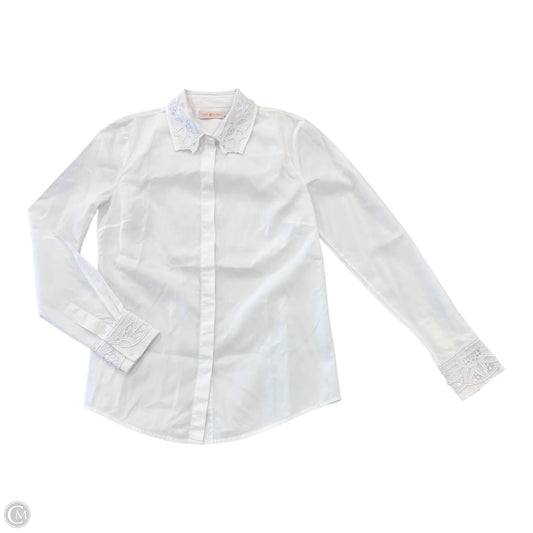 Top Long Sleeve Designer By Tory Burch In White, Size: 4