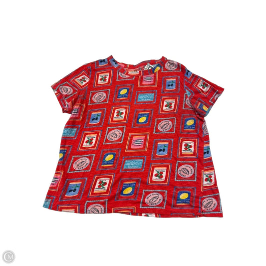 Top Short Sleeve By Loft In Multi-colored, Size: L