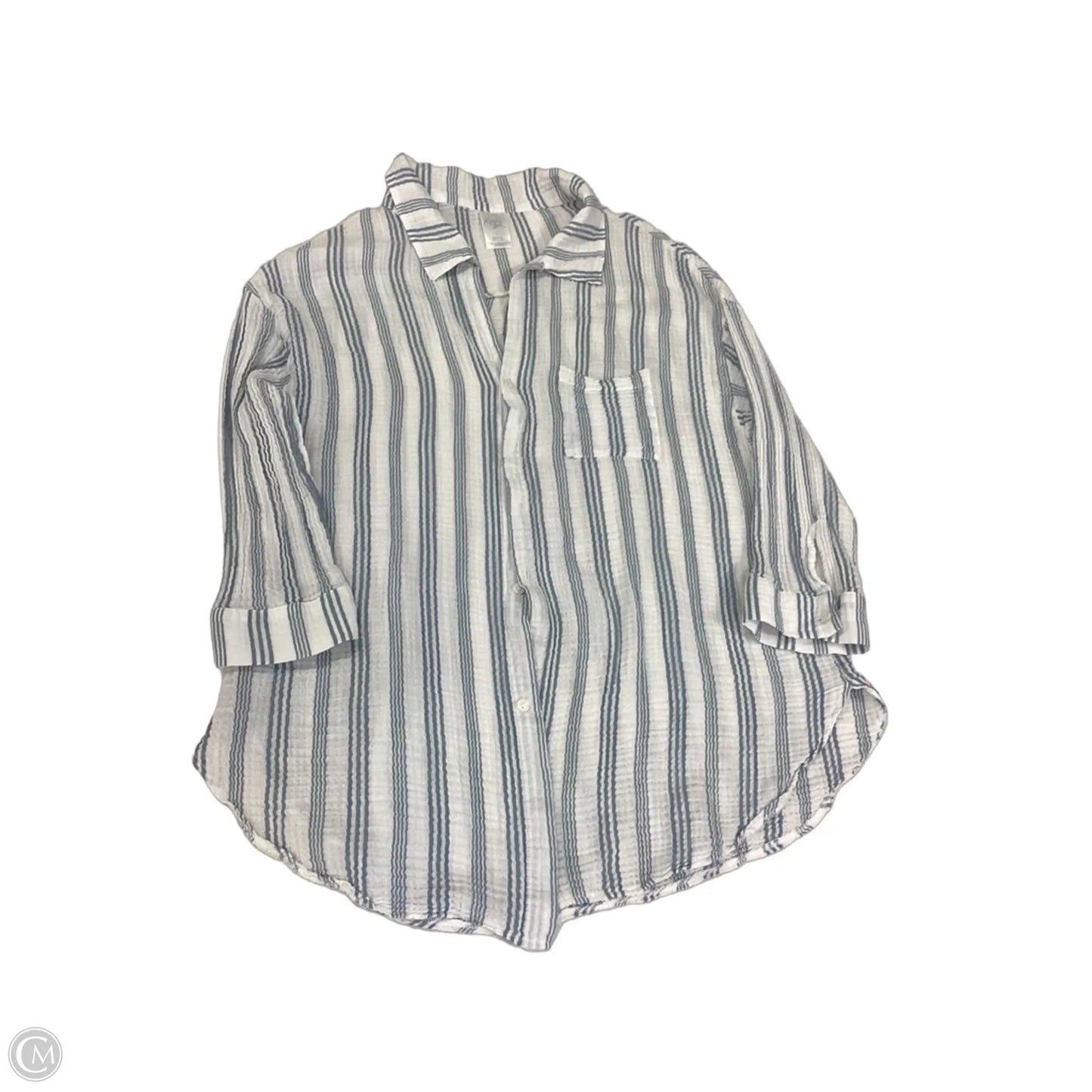 Top Long Sleeve By Kona Sol In Striped Pattern, Size: L