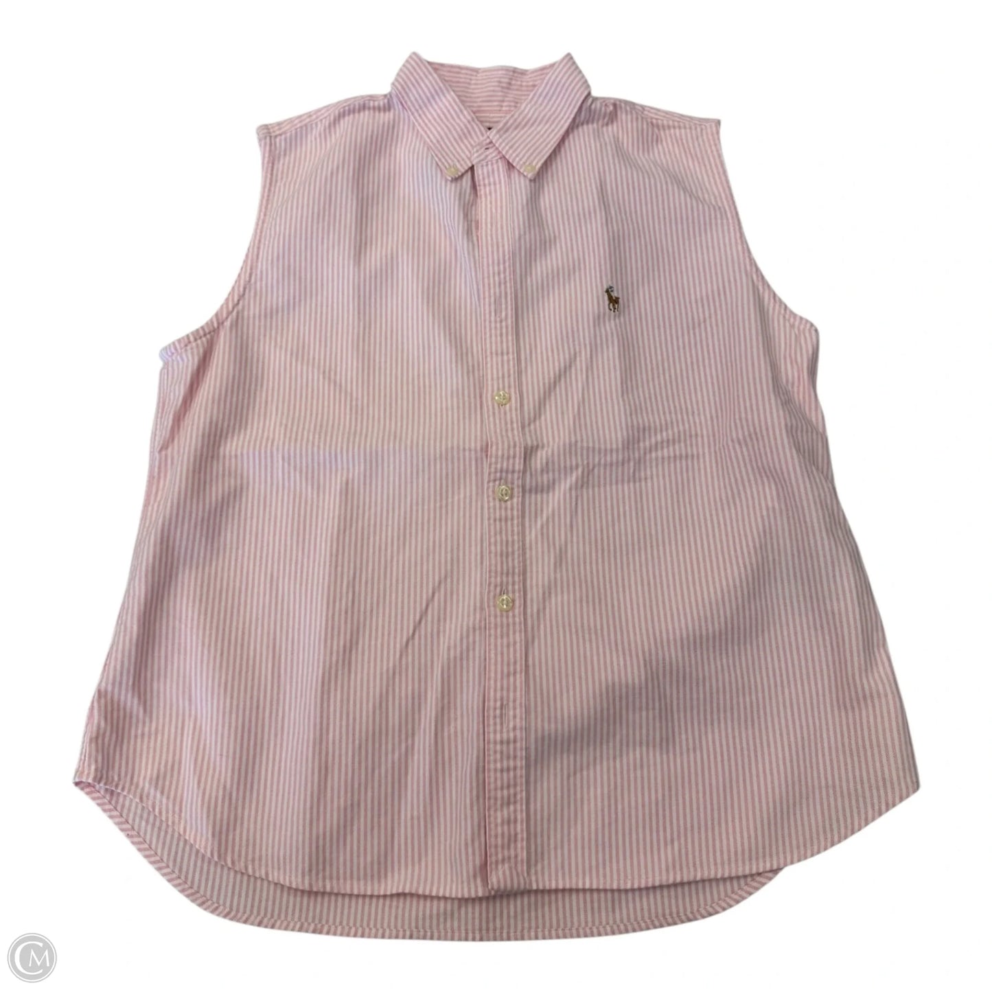 Top Sleeveless By Ralph Lauren In Pink & White, Size: 12