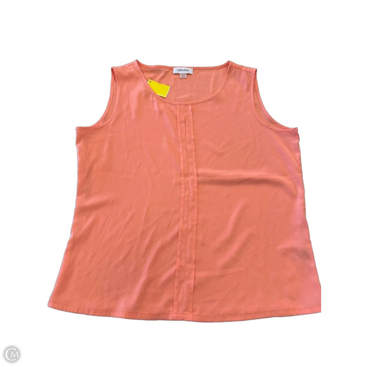 Top Sleeveless By Calvin Klein In Peach, Size: L