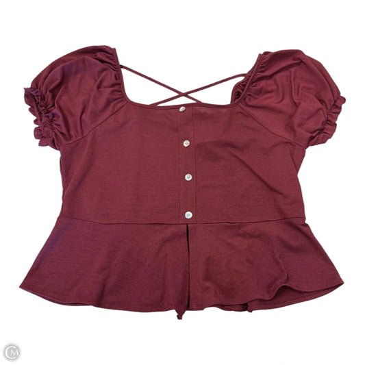 Top Short Sleeve By Clothes Mentor In Maroon, Size: Xl