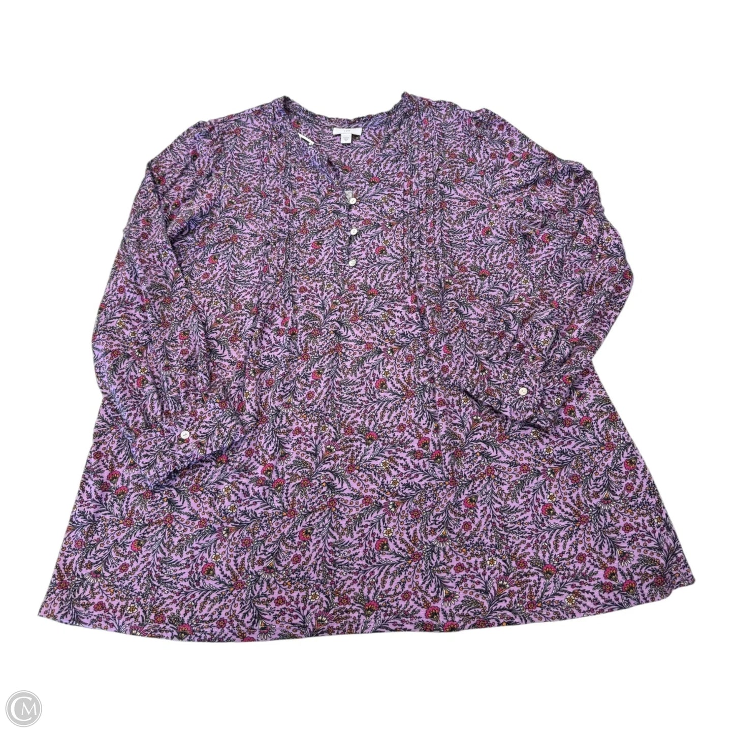 Top Long Sleeve By J. Jill In Purple, Size: 2x
