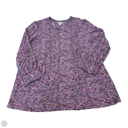 Top Long Sleeve By J. Jill In Purple, Size: 2x