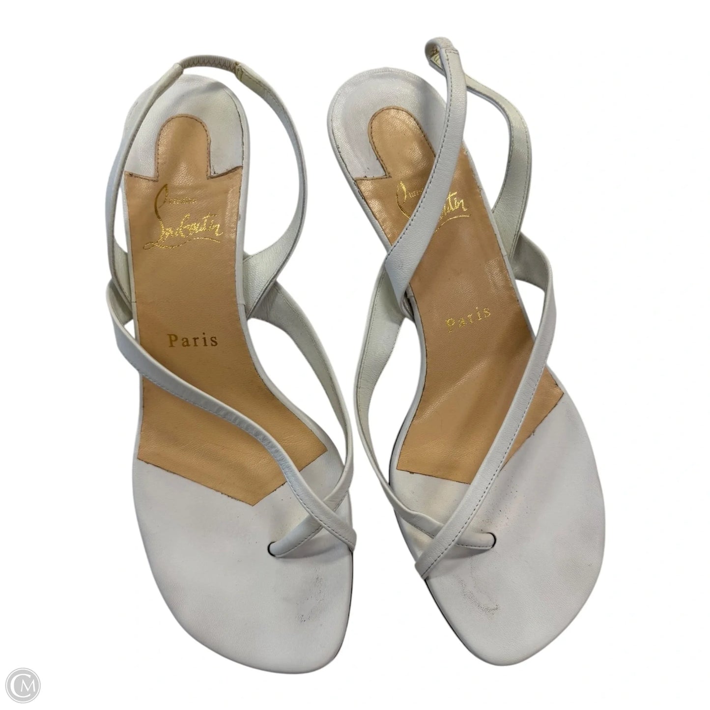 Shoes Luxury Designer By Christian Louboutin In White, Size: 8.5