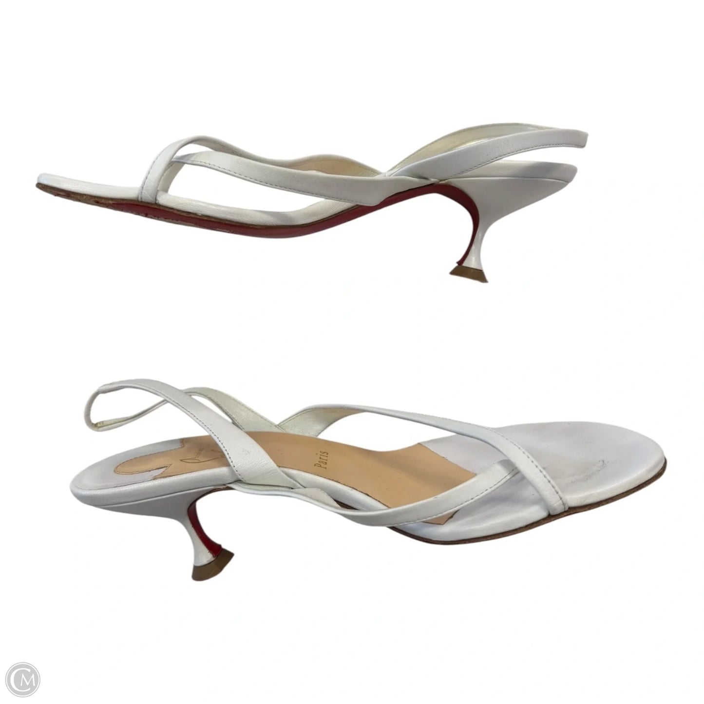 Shoes Luxury Designer By Christian Louboutin In White, Size: 8.5