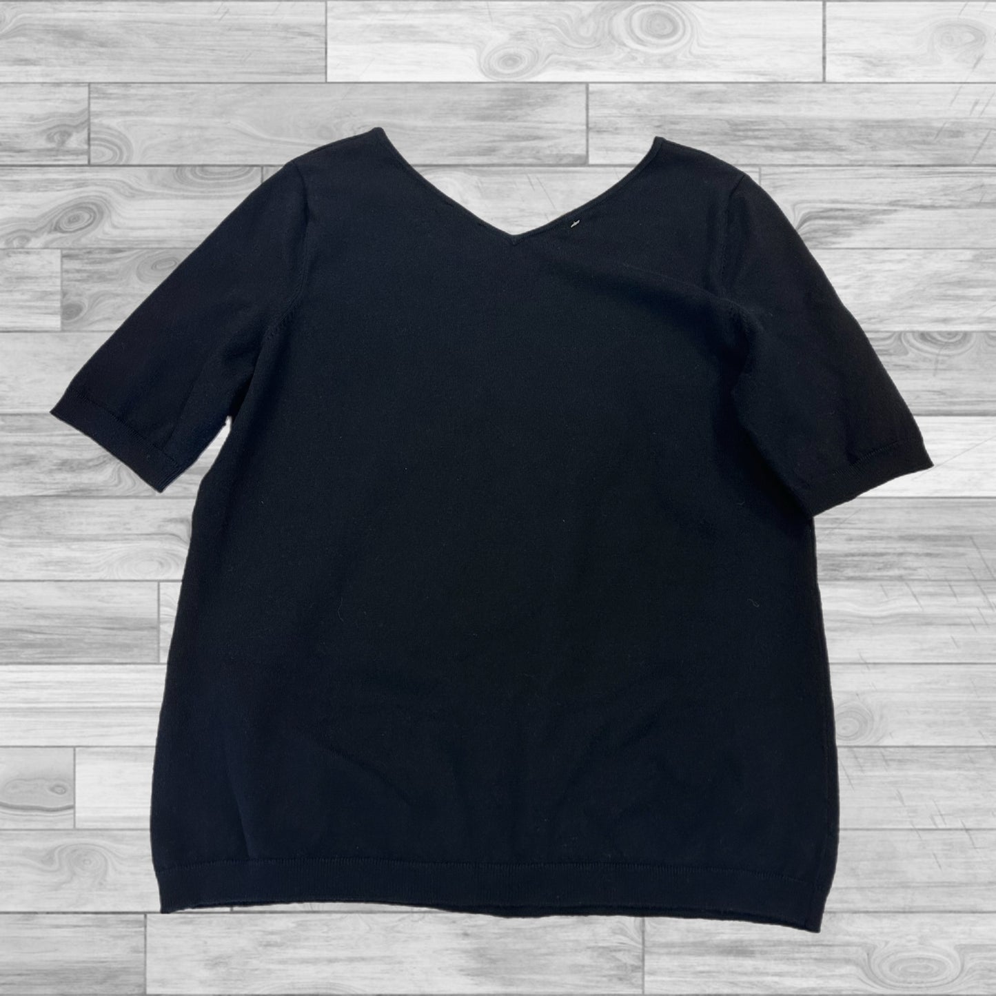 Top Short Sleeve By Talbots In Black, Size: Petite Large