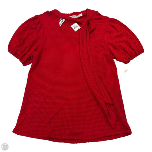 Top Short Sleeve By Curio In Red, Size: M