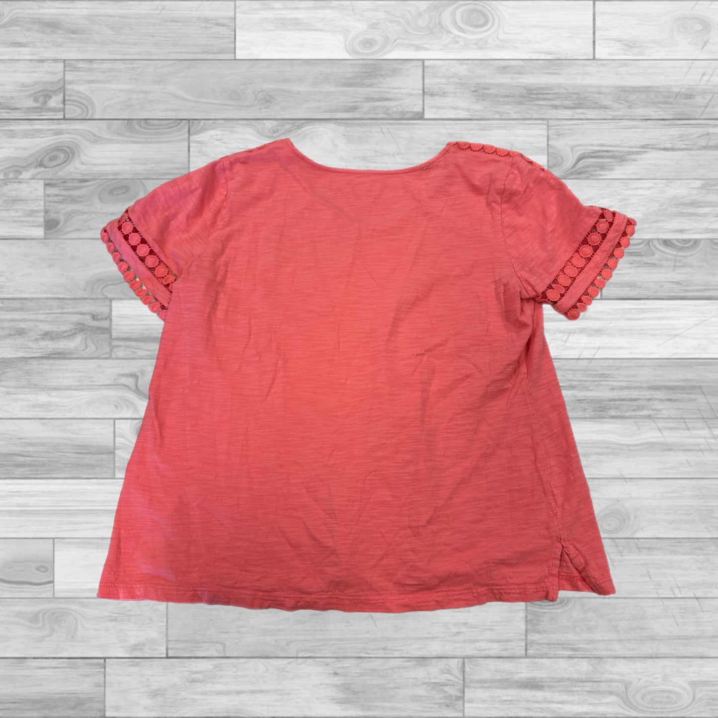 Top Short Sleeve By Talbots In Coral, Size: L