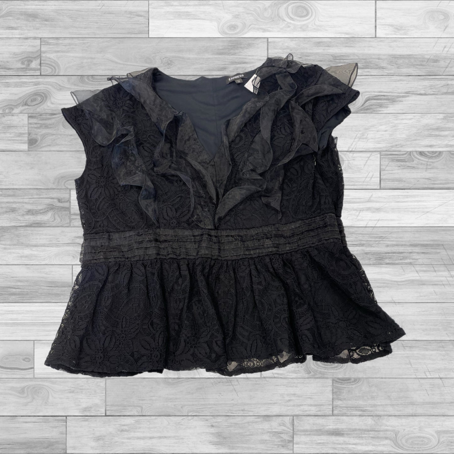 Top Short Sleeve By Express In Black, Size: Xl
