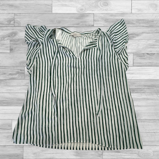 Top Short Sleeve By Loft In Striped Pattern, Size: L